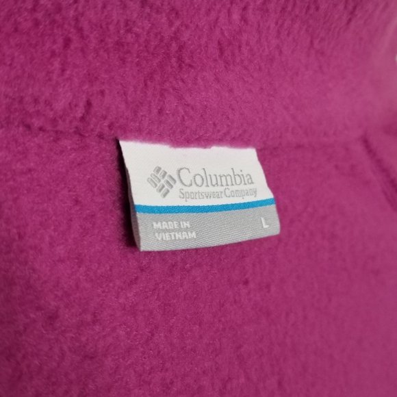 Columbia Womens Size L Jacket Fleece Shaped Fit Zip Drawstring Pockets Pink - Picture 6 of 6